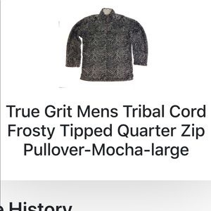 True Grit Frosty Cord pile 1/4 Zip Pullover